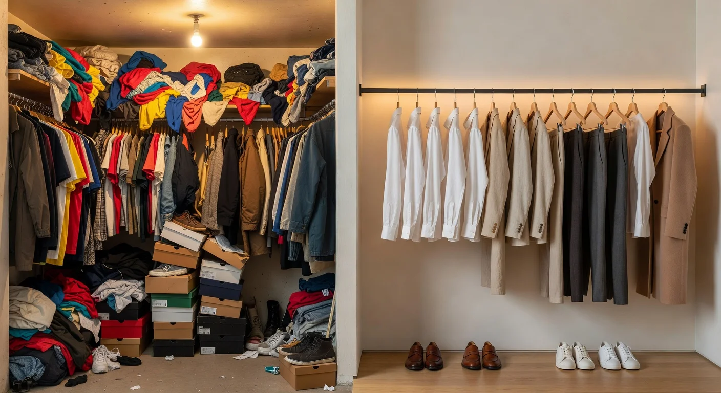 Transitioning from a chaotic wardrobe to a curated closet during week five