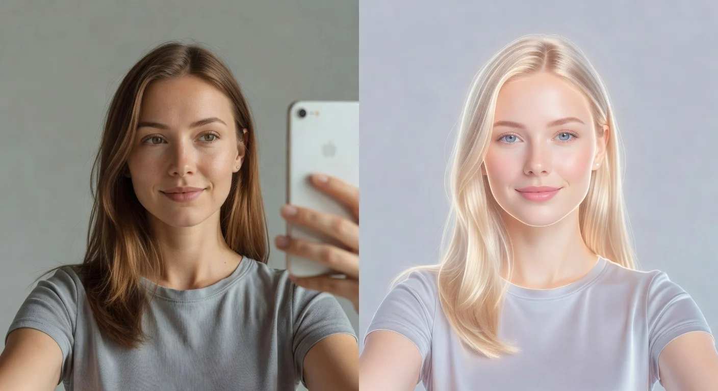 Before and after AI generated image showing glow up potential.