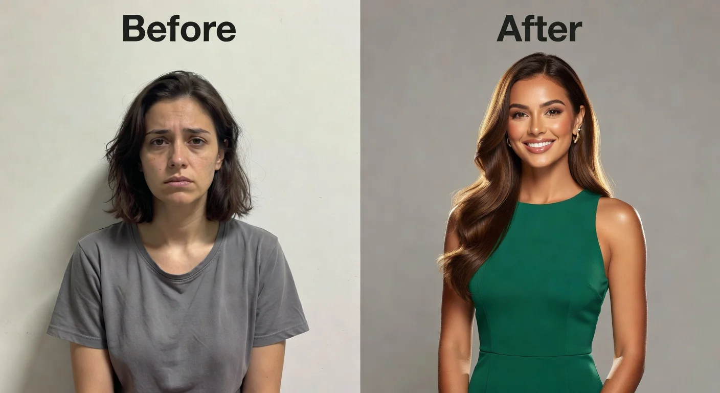 A visual representation of a glow-up potential generated by an AI test.