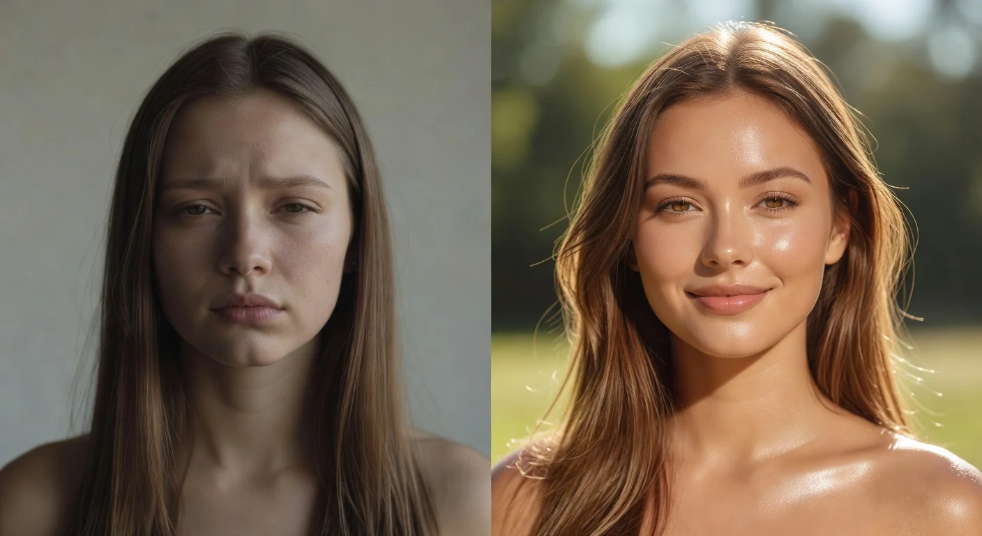 Korean glow up before and after skin transformation