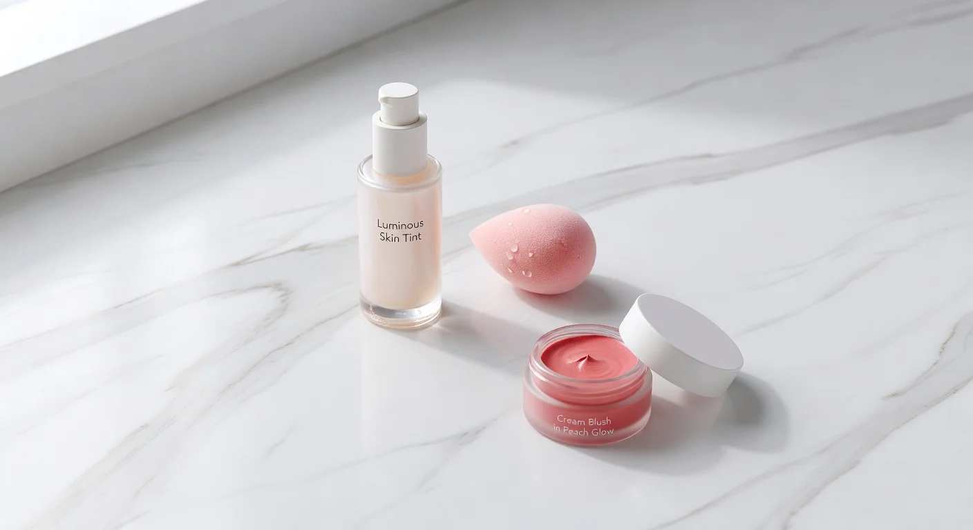 Essential products needed for a simple glow up makeup routine.